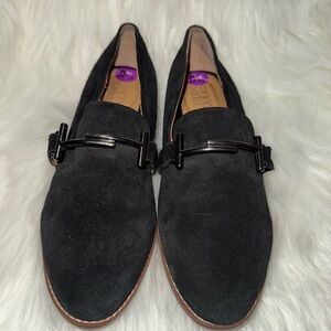 Franco Sarto Black Suede Loafers